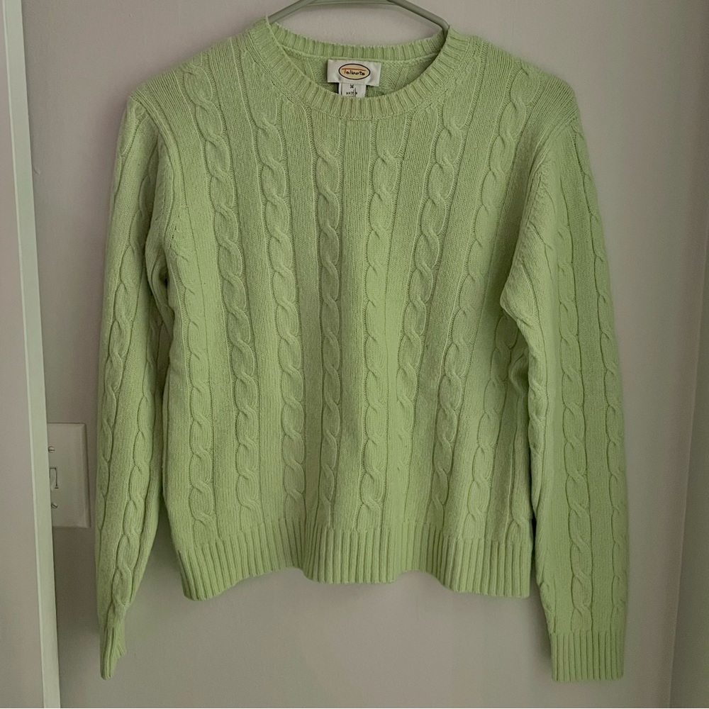Mint-Lime Green Cashmere Talbots Sweater Medium